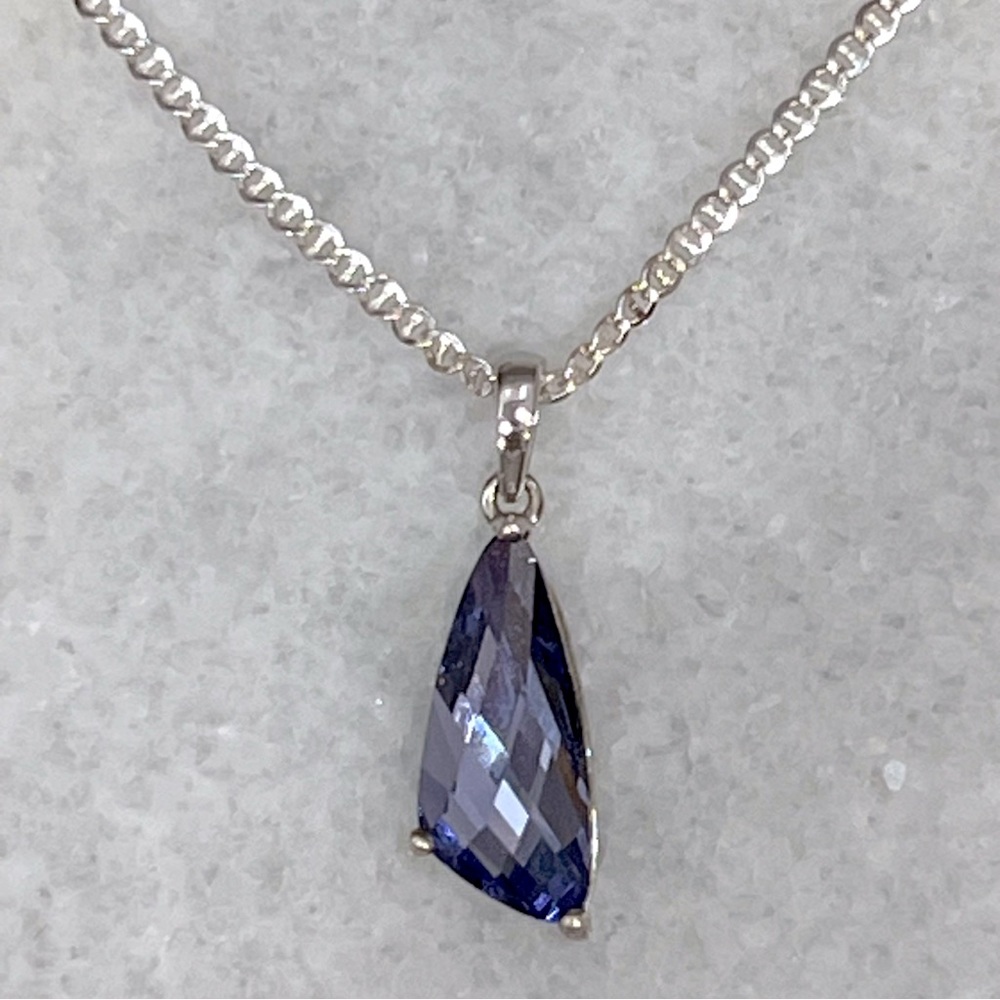 SWAROVSKI Crystal Tanzanite Sterling Silver Pendant Necklace - Picture 4 of 11